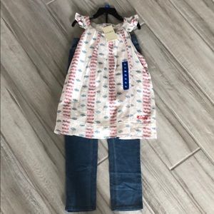 Lucky brand girls 6x jeans and shirt outfit